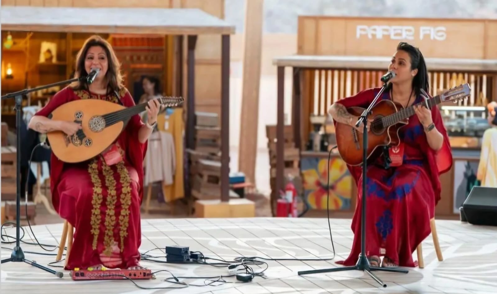 Nina Oud performing live Arabic music at a festival stage